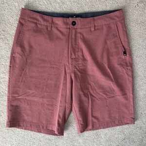 Quicksilver Amphibian Shorts Mens 34 Coral Red Hybrid 4 Way Stretch Dry Fit